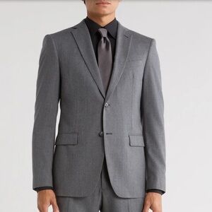John Varvatos Slim Fit Tailored 2Button Grey Blazer Sport Coat, Size 40R